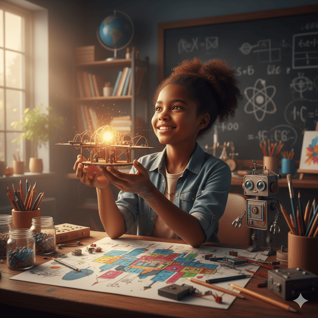 Parent africain heureux avec son enfant brillant